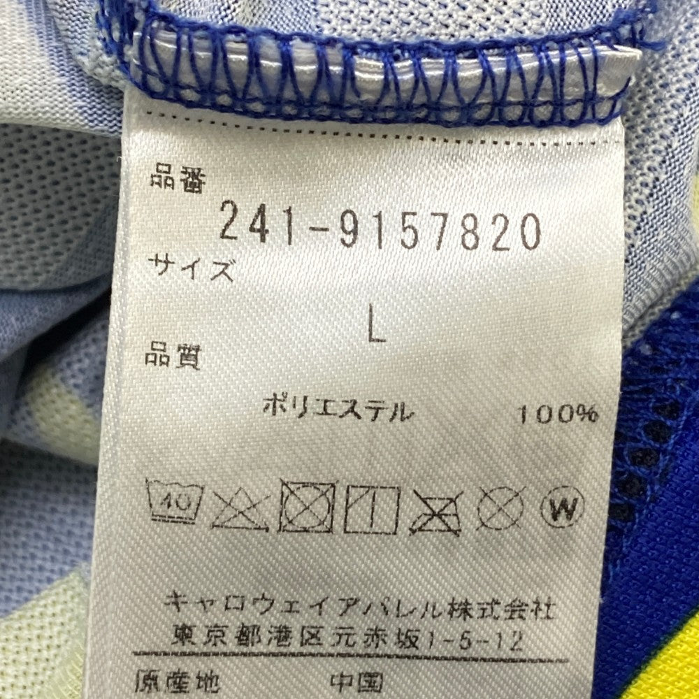 CALLAWAY キャロウェイ  半袖ポロシャツ 総柄 ネイビー系 L