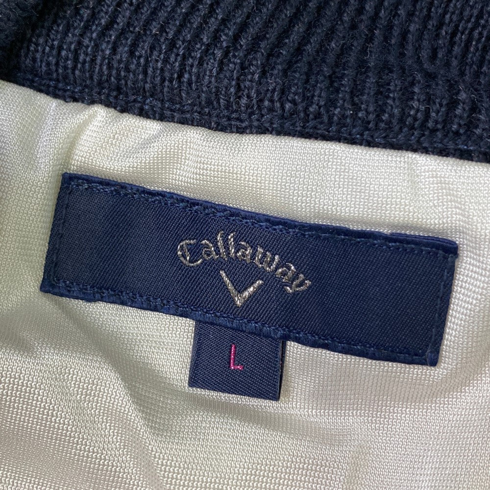 CALLAWAY 캐로우  니트 집업 재킷 전체 패턴 화이트 계열 L