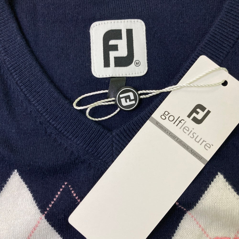 FOOT JOY 풋조이 V넥 니트 조끼 아가일 패턴 네이비 계열 M