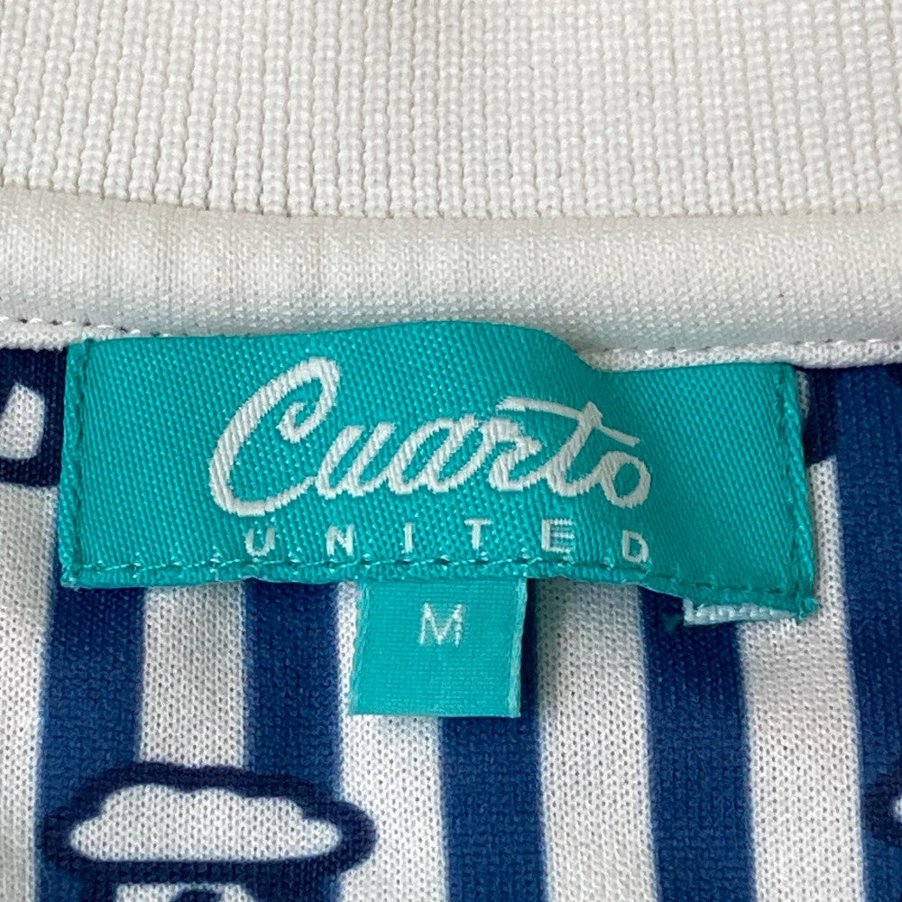 CUARTO UNITED 쿼르토 유나이티드 ; 반소매 폴로셔츠 스트라이프 전면 패턴 네이비 계열 M