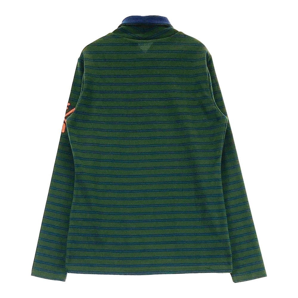 FILA GOLF フィラゴルフ  長袖ハイネックTシャツ ボーダー カーキ系 L