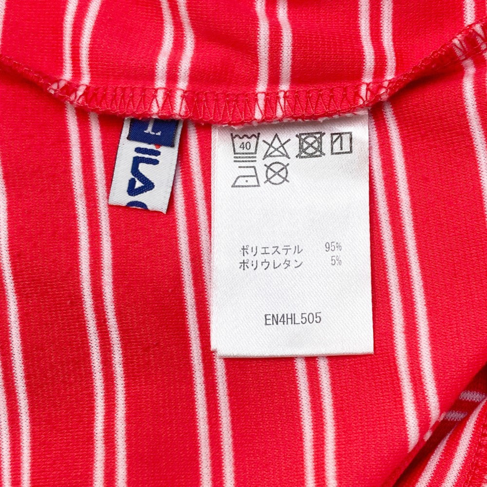 FILA GOLF フィラゴルフ  長袖ハイネックTシャツ ボーダー ピンク系 L