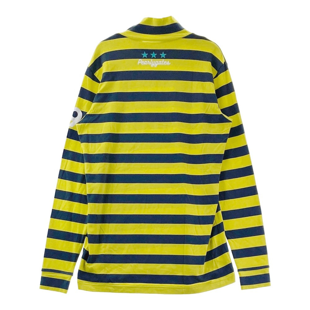 PEARLY GATES パーリーゲイツ  長袖ハイネックTシャツ ボーダー イエロー系 4