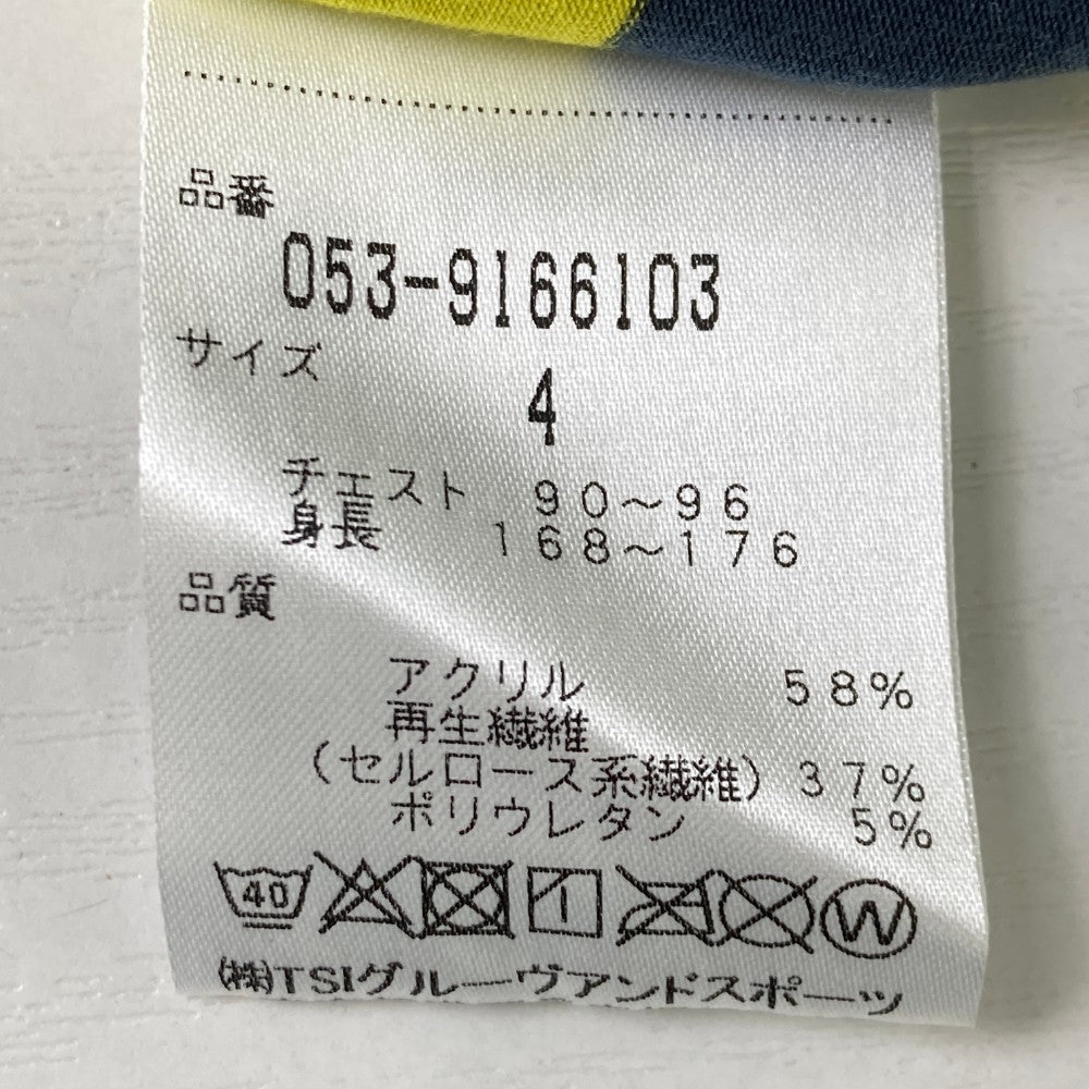 PEARLY GATES パーリーゲイツ  長袖ハイネックTシャツ ボーダー イエロー系 4