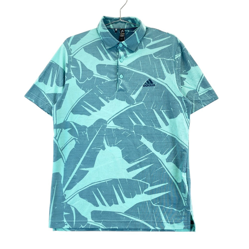 ADIDAS GOLF アディダスゴルフ GM0251 メッシュ 半袖ポロシャツ ドットエア 総柄 グリーン系 S