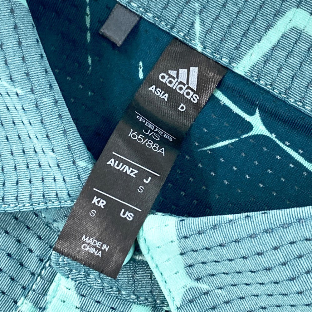 ADIDAS GOLF アディダスゴルフ GM0251 メッシュ 半袖ポロシャツ ドットエア 総柄 グリーン系 S