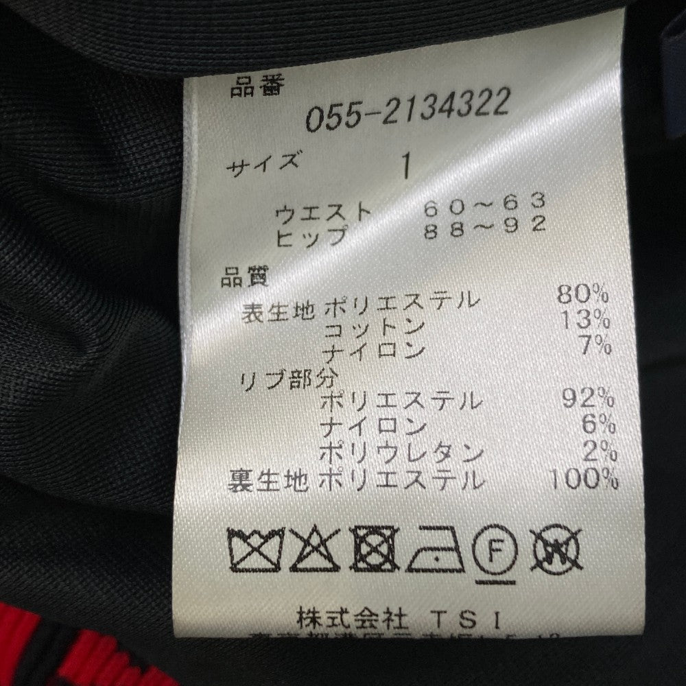 PEARLY GATES パーリーゲイツ ; 2022年モデル 裏地付 ニットスカート ロゴ チェック柄 ブラック系 1