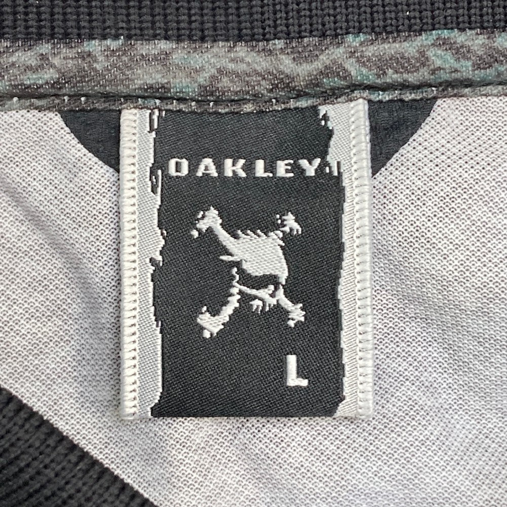 OAKLEY 오클리  반팔 폴로 셔츠 스컬 전체 패턴 블랙 계열 L