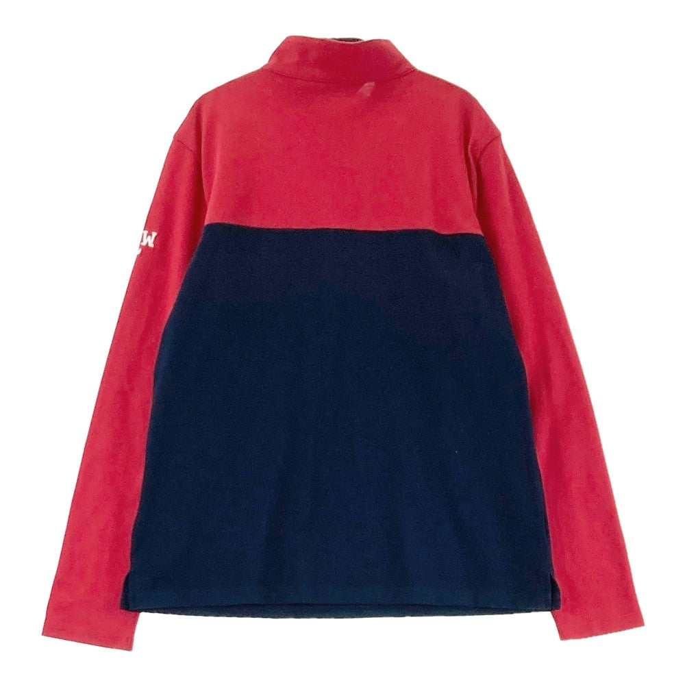 MUNSING WEAR マンシングウェア  長袖ハーフジップTシャツ  レッド系 LL