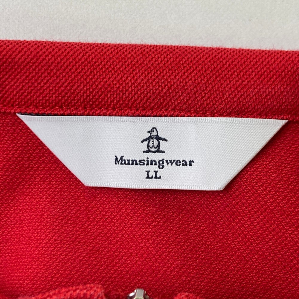 MUNSING WEAR マンシングウェア  長袖ハーフジップTシャツ  レッド系 LL