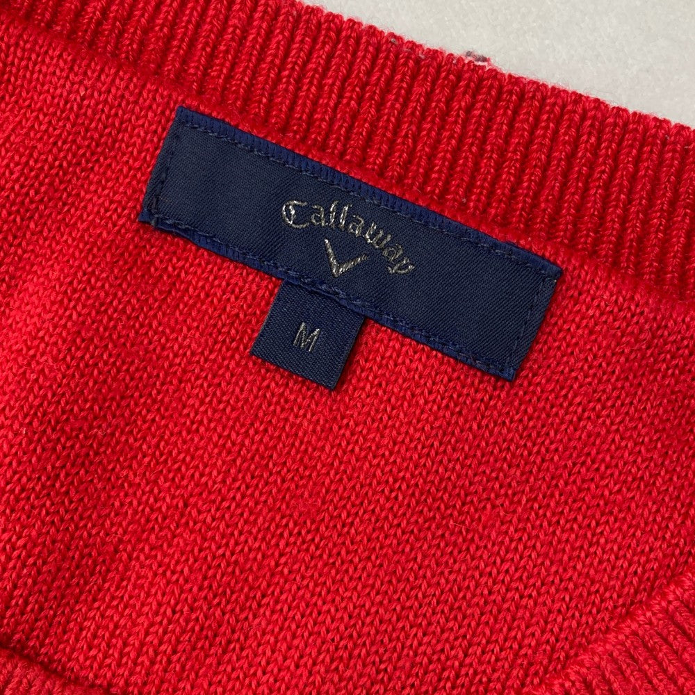 CALLAWAY 캘러웨이 니트 스웨터 스트라이프 레드계열 M