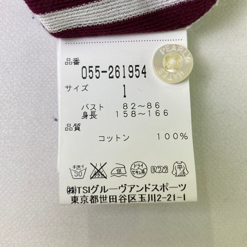PEARLY GATES パーリーゲイツ  長袖シャツ ストライプ パープル系 1
