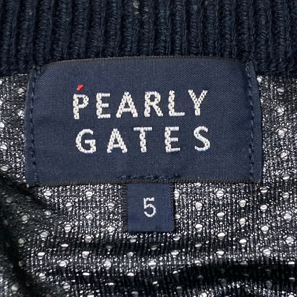PEARLY GATES パーリーゲイツ  裏地付 ニットセーター ウール混  ネイビー系 5